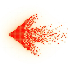 Arrow colorful ink splatters and grunge texture