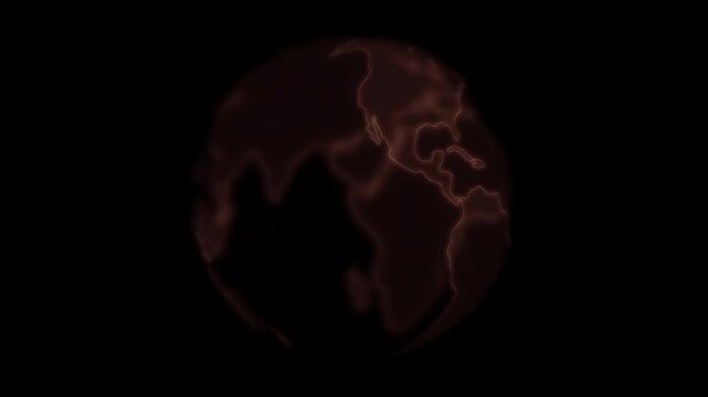 3d globe Green, spinning globe animation showing a verdant planet Earth with illuminated continents and oceans, globe map, world map video, new modern coloured globe, footage
