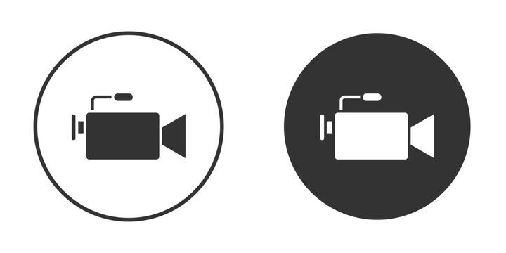 Video camera icon clipart element. stroke art design graphics
