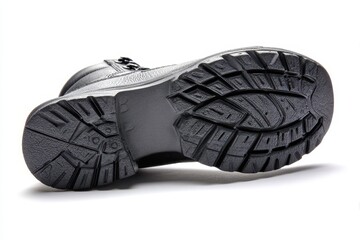 Sleek Black Boot Sole Isolated on White Background for Casual Footwear Design