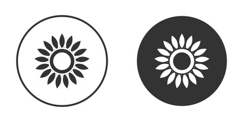 Sunflower icon clipart element. stroke art design graphics