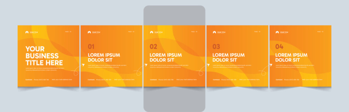 Creative carousel template for social media post. Modern Editable Business Carousel Template for LinkedIn & Instagram.