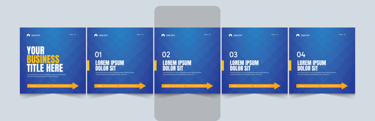 Creative carousel template for social media post. Modern Editable Business Carousel Template for LinkedIn & Instagram.