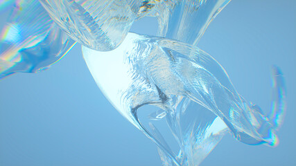 glass shape background 3d render