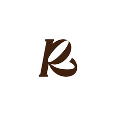 R coffee logo. vector illustration of letter R and coffee beans for icon,symbol or logo. R initial logo