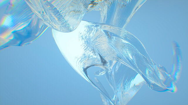 glass shape background 3d render