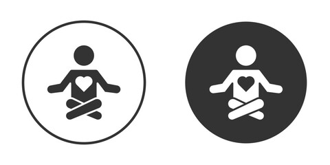 Meditating icon clipart element. stroke art design graphics