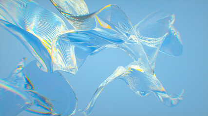 glass shape background 3d render