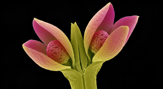 Floral Meristem Transition in Bilobed Corolla under Microscope