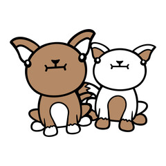 Obraz premium 2 Cat Pet Friends Team Best Love Cute Couple