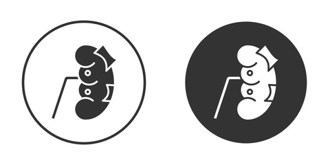 Kidney disease icon clipart element. stroke art design graphics