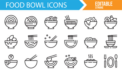 Collection of Food Bowl Symbols for Food-related Design Projects