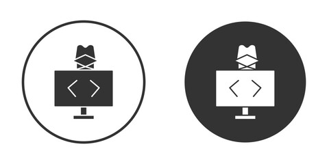 Hacker icon clipart element. stroke art design graphics