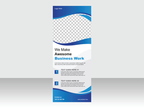 Modern corporate colorful roll up standee banner design template