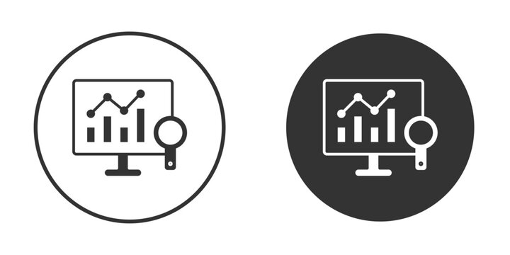 Data Analysing icon clipart element. stroke art design graphics