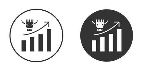 Bull market icon clipart element. stroke art design graphics