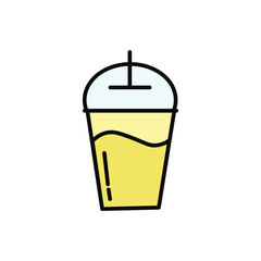 description of a yellow colored drink cold drink