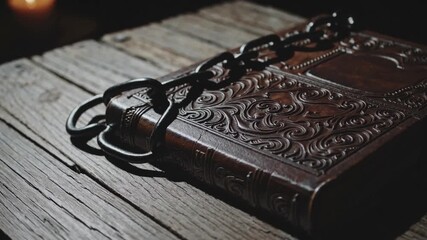 Chain-linked book symbolizing the closure or restriction of cultural knowledge