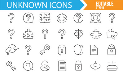 Unknown and Abstract Icons Set for Conceptual Design Projects