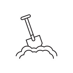 Garden shovel dirt icon, construction Symbol Outline icon Transparent background