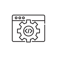Development icon, application Symbol Outline icon Transparent background