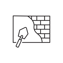 Plastering icon, Wall concrete Symbol Outline icon Transparent background