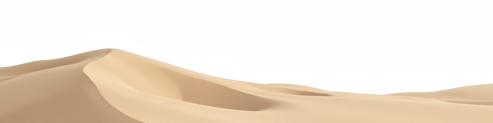 Obraz na płótnie Canvas Smooth sand dunes stretch across vast desert landscape, creating serene and tranquil atmosphere. soft curves and gentle slopes evoke sense of calm