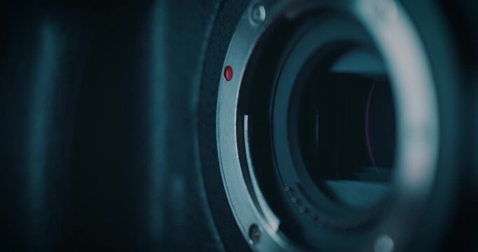 Close up of mirrorless camera sensor