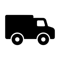 Silhouette of simple truck shape icon on white background clean transport symbol