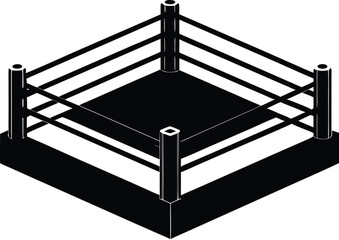 Boxing ring silhouette, boxing arena vector, combat sport icon, minimal fight ring graphic, athletic ring design © VectorEliteX