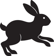 Obraz premium vector illustration of a black running rabbit