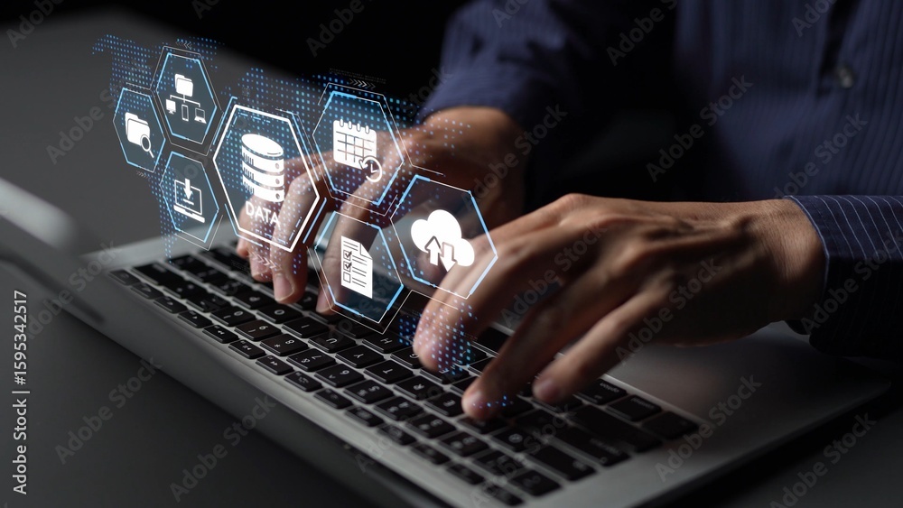 Poster cloud computing, cloud strategy, and cloud technology transforming digital infrastructure with scala