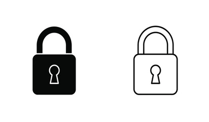 Black and White Padlock Icons Security and Privacy Symbols