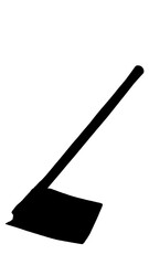 Hoe Silhouette Icon: A stark silhouette of a hoe against a bright backdrop. Perfect for agricultural, gardening, or farming-related projects. 