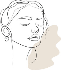 Woman. one single line. continuous line vector illustration