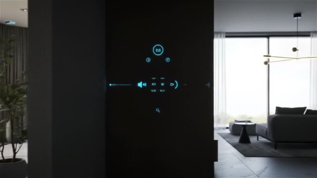 Footage berdurasi pendek menampilkan ruang tamu atau dapur modern dengan desain minimalis.