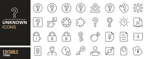 Set of Exploration, Inquiry, and Mystery Icons for Creative Projects