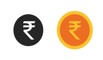 Indian Rupee Symbol in Black and Orange