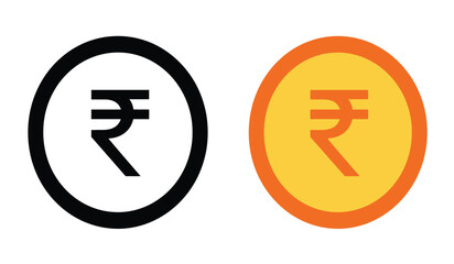 Indian Rupee Symbol in Black and Orange