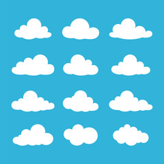 Cloud vector set. Cloud icon. Vector illustration.