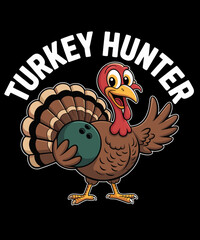 unny Turkey Bowling Player Thanksgiving Day