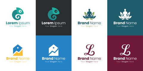 Naklejka premium Creative Logo Design Concepts for Brand Identity and Visual Branding