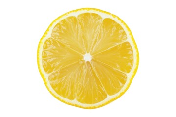 A vibrant slice of lemon isolated on white background