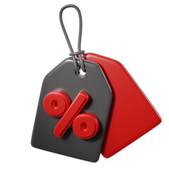 Shopping discount label. 3d illustration.