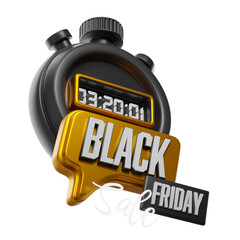 Black Friday limited-time offer. 3d illustration.