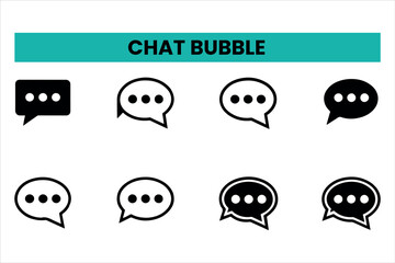  set of outline icons related to chat bubble icon. Linear icon collection. Editable stroke. Vector illustration