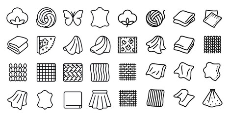 Naklejka premium Collection of various fabric and textile items, including a butterfly, a piece of cloth, and a piece of leather