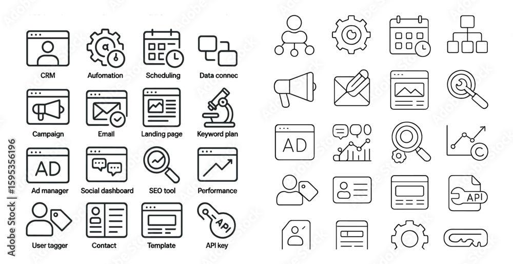Poster the image is a collection of icons for various computer programs and services. the icons are arrange