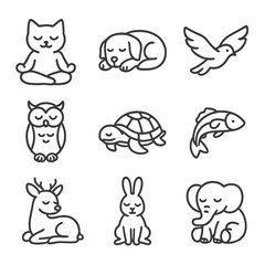 Obraz premium Icon deer animal no vector meditation numbers dog captions detailed resting bubbles