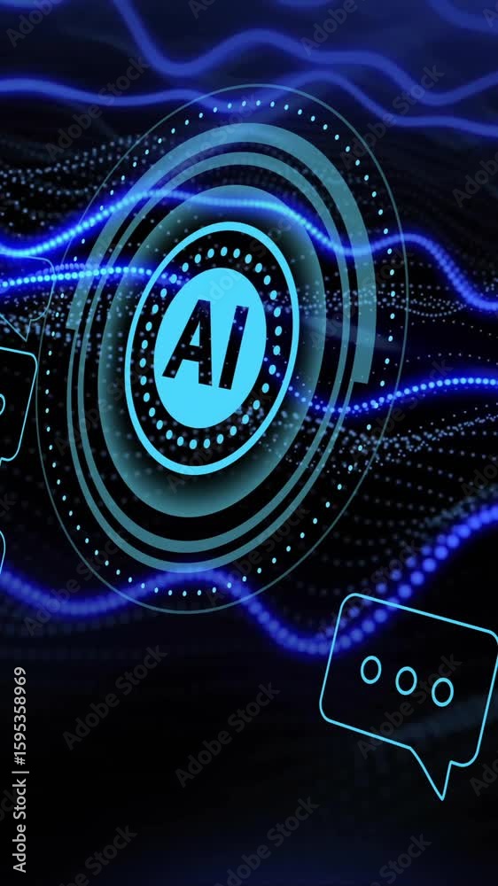 Poster animation of scope ai data processing over black background